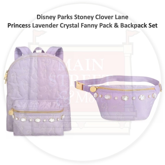 Stoney Clover Lane Handbags - Stoney Clover Disney Lavender Purple Crystal Princess Backpack & Fanny Pack Set
